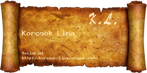 Korcsok Lina névjegykártya